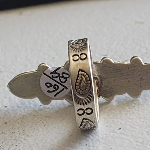 Elegant Long Turquoise Sterling Silver Adjustable Ring Size 8 And Up Cowgirl - Picture 3 of 6